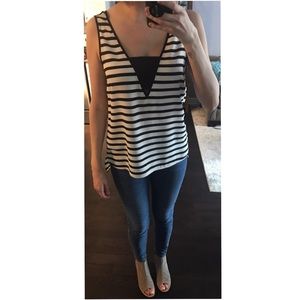 Express Black and White Stripped Tank